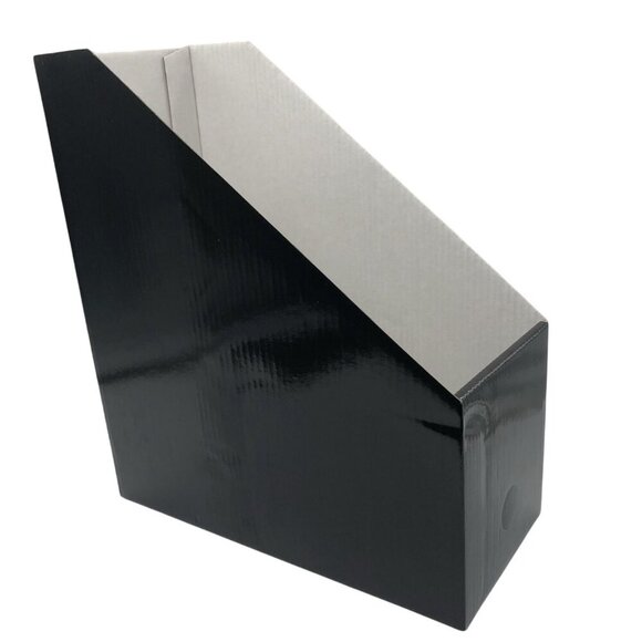 Corrugated Cardboard Paper File Rack Black Magazine Holder Organizer - Picture 5 of 8